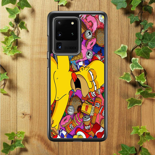 Simpson Homer High Samsung Galaxy S20 Ultra Case-Plastic / Full Wrap (3D Case)-Xtracase