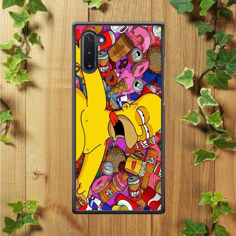 Simpson Homer High Samsung Galaxy Note 10 Case-Rubber / Black (2D Case)-Xtracase