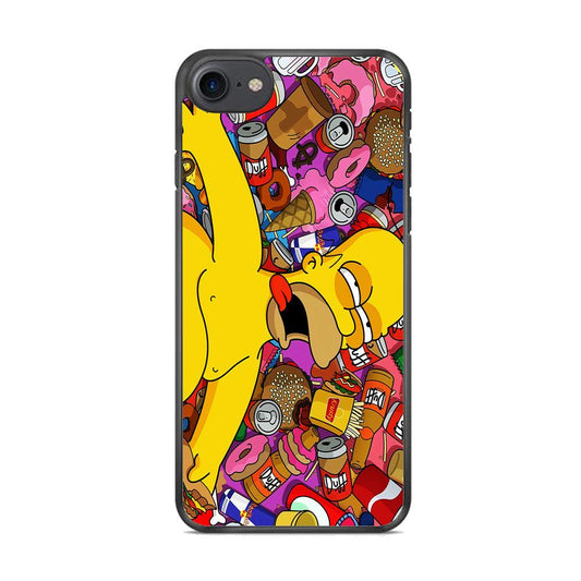 Simpson Homer High iPhone 8 Case-Rubber / Black (2D Case)-Xtracase