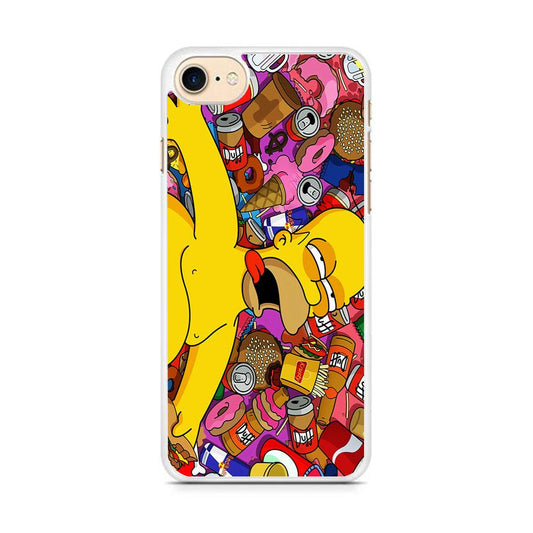Simpson Homer High iPhone 7 Case-Rubber / White (2D Case)-Xtracase