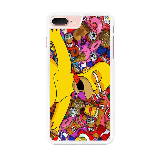 Simpson Homer High iPhone 8 Plus Case-Rubber / White (2D Case)-Xtracase