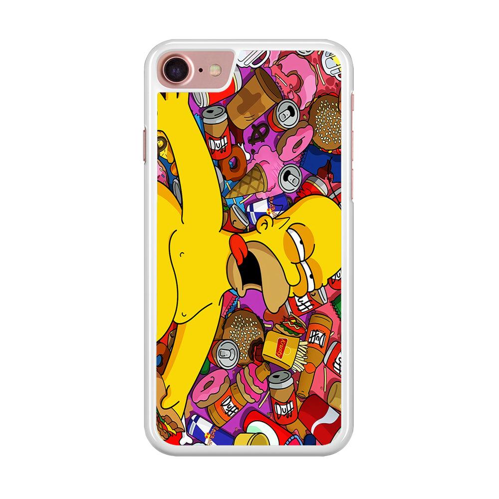 Simpson Homer High iPhone SE 2020 Case-Rubber / White (2D Case)-Xtracase