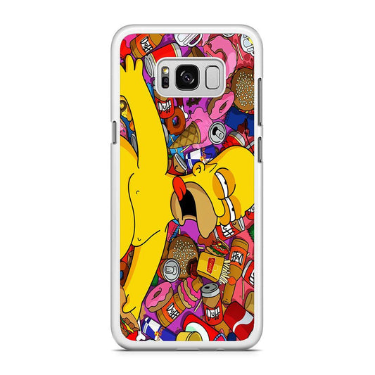 Simpson Homer High Samsung Galaxy S8 Case-Rubber / White (2D Case)-Xtracase