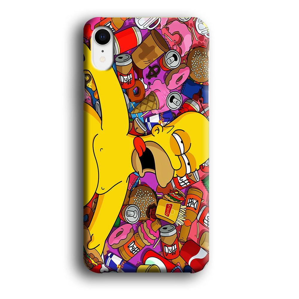 Simpson Homer High iPhone XR Case-Plastic / Full Wrap (3D Case)-Xtracase