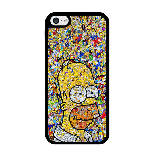 Simpson Homer Sticker Collection iPhone 5 | 5s Case-Rubber / Black (2D Case)-Xtracase