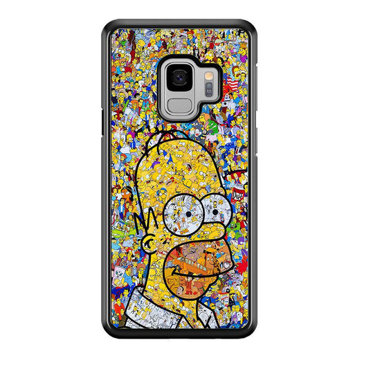 Simpson Homer Sticker Collection Samsung Galaxy S9 Case-Rubber / Black (2D Case)-Xtracase