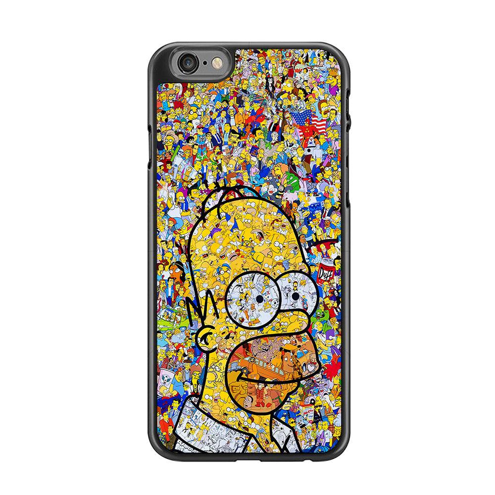 Simpson Homer Sticker Collection iPhone 6 | 6s Case-Rubber / Black (2D Case)-Xtracase