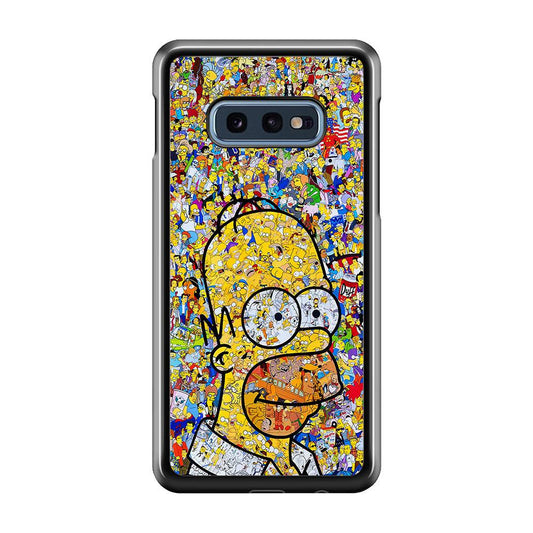 Simpson Homer Sticker Collection Samsung Galaxy S10E Case-Rubber / White (2D Case)-Xtracase