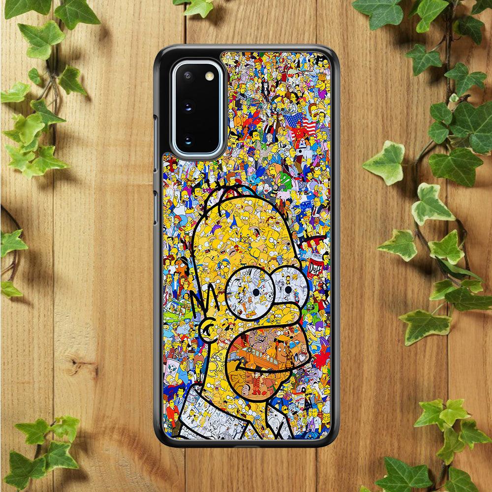 Simpson Homer Sticker Collection Samsung Galaxy S20 Case-Rubber / Black (2D Case)-Xtracase