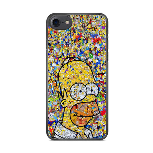 Simpson Homer Sticker Collection iPhone 8 Case-Rubber / Black (2D Case)-Xtracase