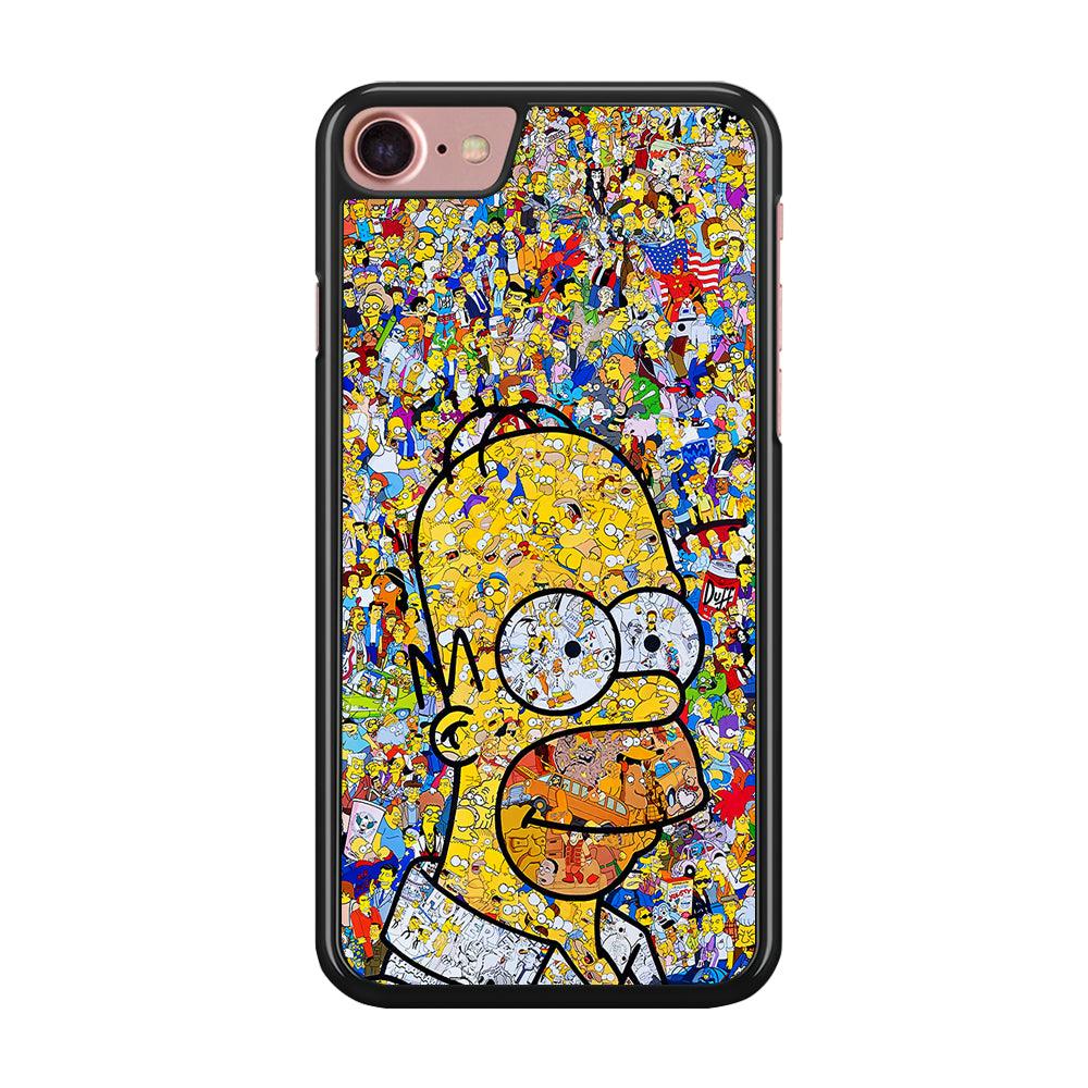 Simpson Homer Sticker Collection iPhone SE 2020 Case-Rubber / Black (2D Case)-Xtracase