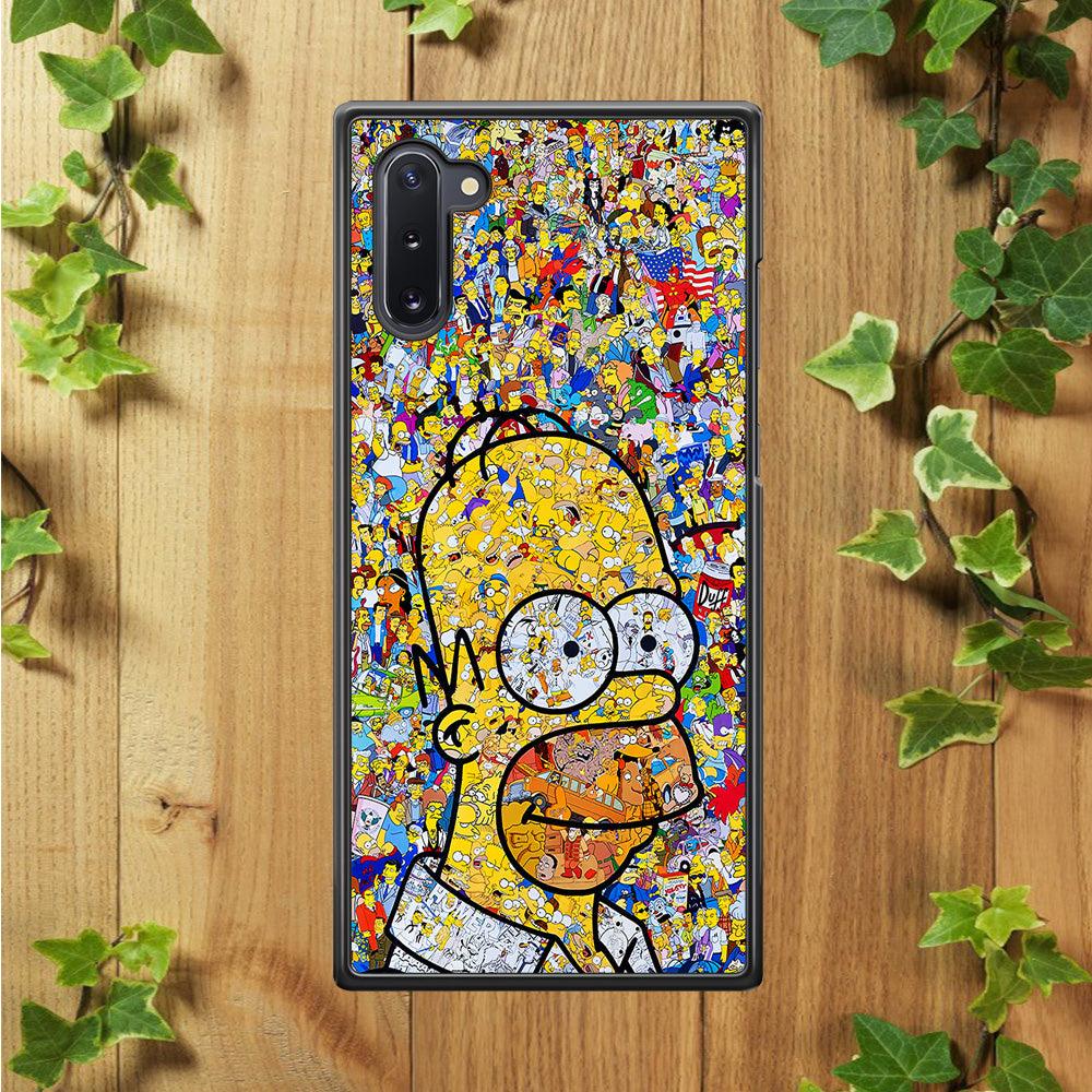 Simpson Homer Sticker Collection Samsung Galaxy Note 10 Case-Rubber / Black (2D Case)-Xtracase