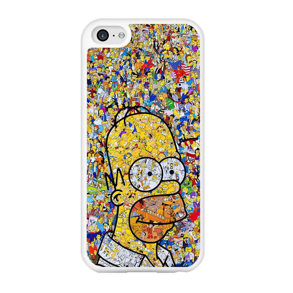 Simpson Homer Sticker Collection iPhone 5 | 5s Case-Rubber / White (2D Case)-Xtracase