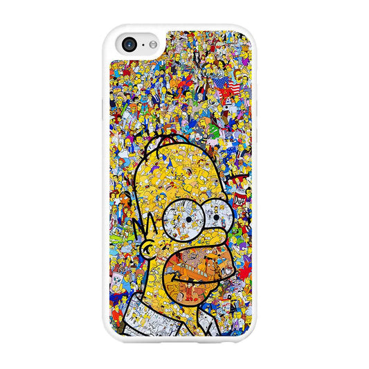 Simpson Homer Sticker Collection iPhone 6 | 6s Case-Rubber / White (2D Case)-Xtracase