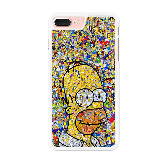 Simpson Homer Sticker Collection iPhone 8 Plus Case-Rubber / White (2D Case)-Xtracase