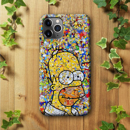 Simpson Homer Sticker Collection iPhone 11 Pro Max Case-Plastic / Full Wrap (3D Case)-Xtracase