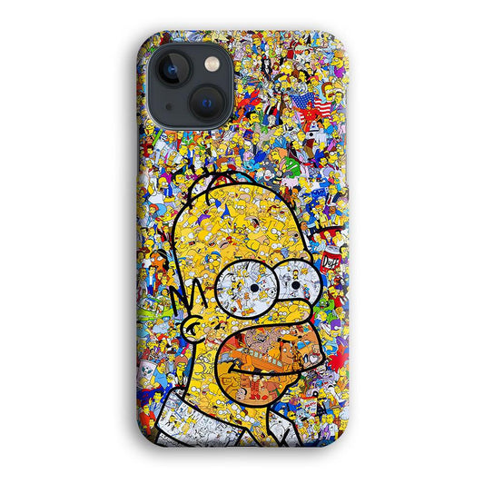 Simpson Homer Sticker Collection iPhone 13 Mini Case-Plastic / Full Wrap (3D Case)-Xtracase
