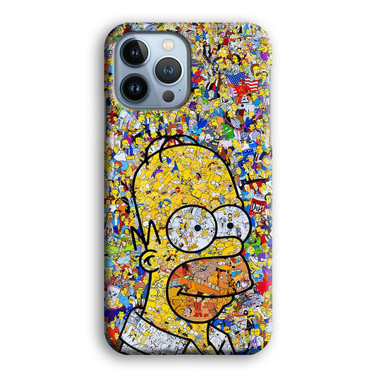 Simpson Homer Sticker Collection iPhone 13 Pro Case-Plastic / Full Wrap (3D Case)-Xtracase