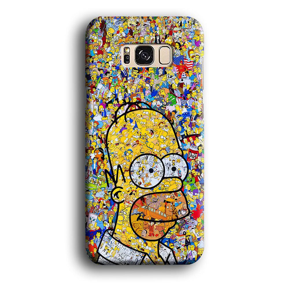 Simpson Homer Sticker Collection Samsung Galaxy S8 Case-Plastic / Full Wrap (3D Case)-Xtracase