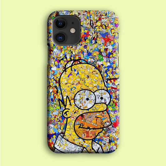Simpson Homer Sticker Collection iPhone 12 Case-Plastic / Full Wrap (3D Case)-Xtracase