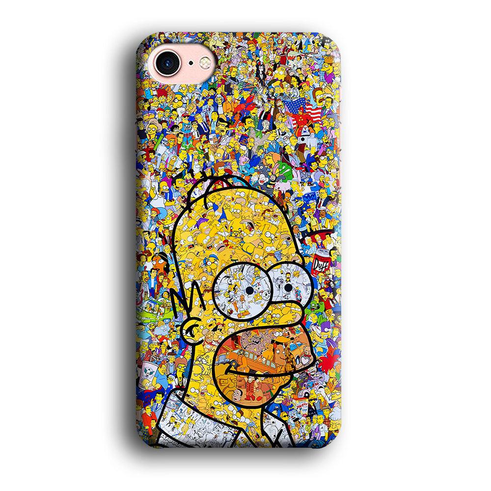 Simpson Homer Sticker Collection iPhone SE 2020 Case-Plastic / Full Wrap (3D Case)-Xtracase