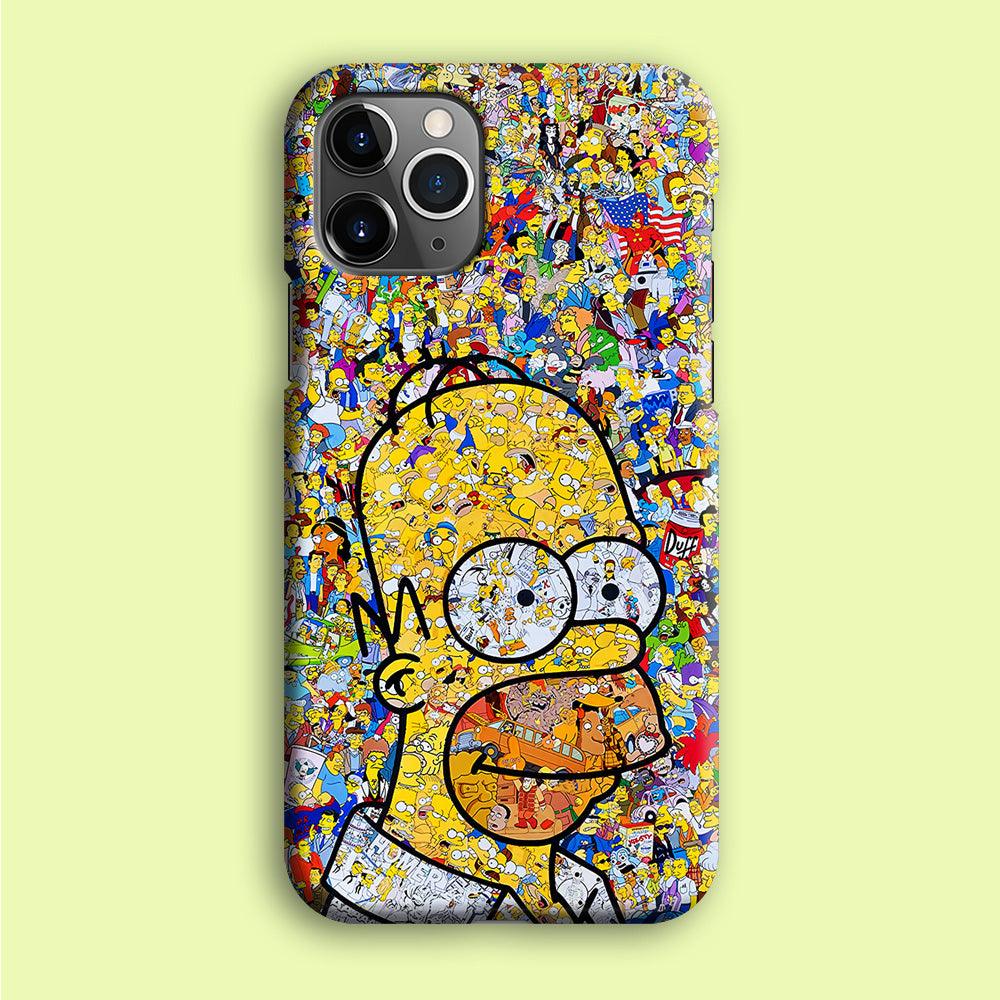 Simpson Homer Sticker Collection iPhone 12 Pro Case-Plastic / Full Wrap (3D Case)-Xtracase