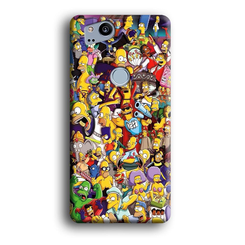Simpson All Character Google Pixel 2 3D Case-Xtracase