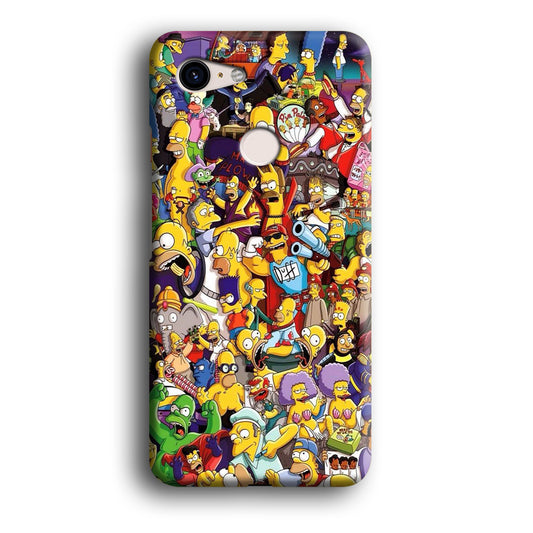 Simpson All Character Google Pixel 3 XL 3D Case