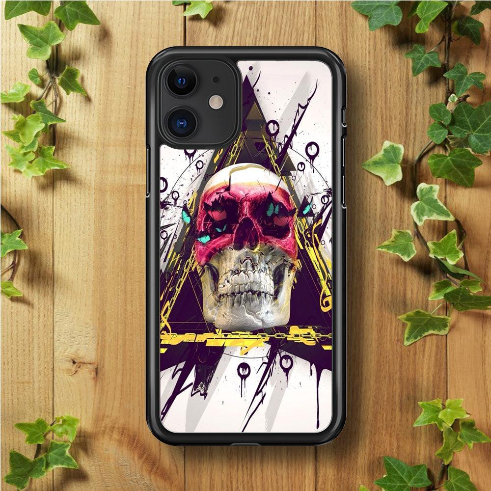 Skull Art 002 iPhone 11 Case-Rubber / Black (2D Case)-Xtracase