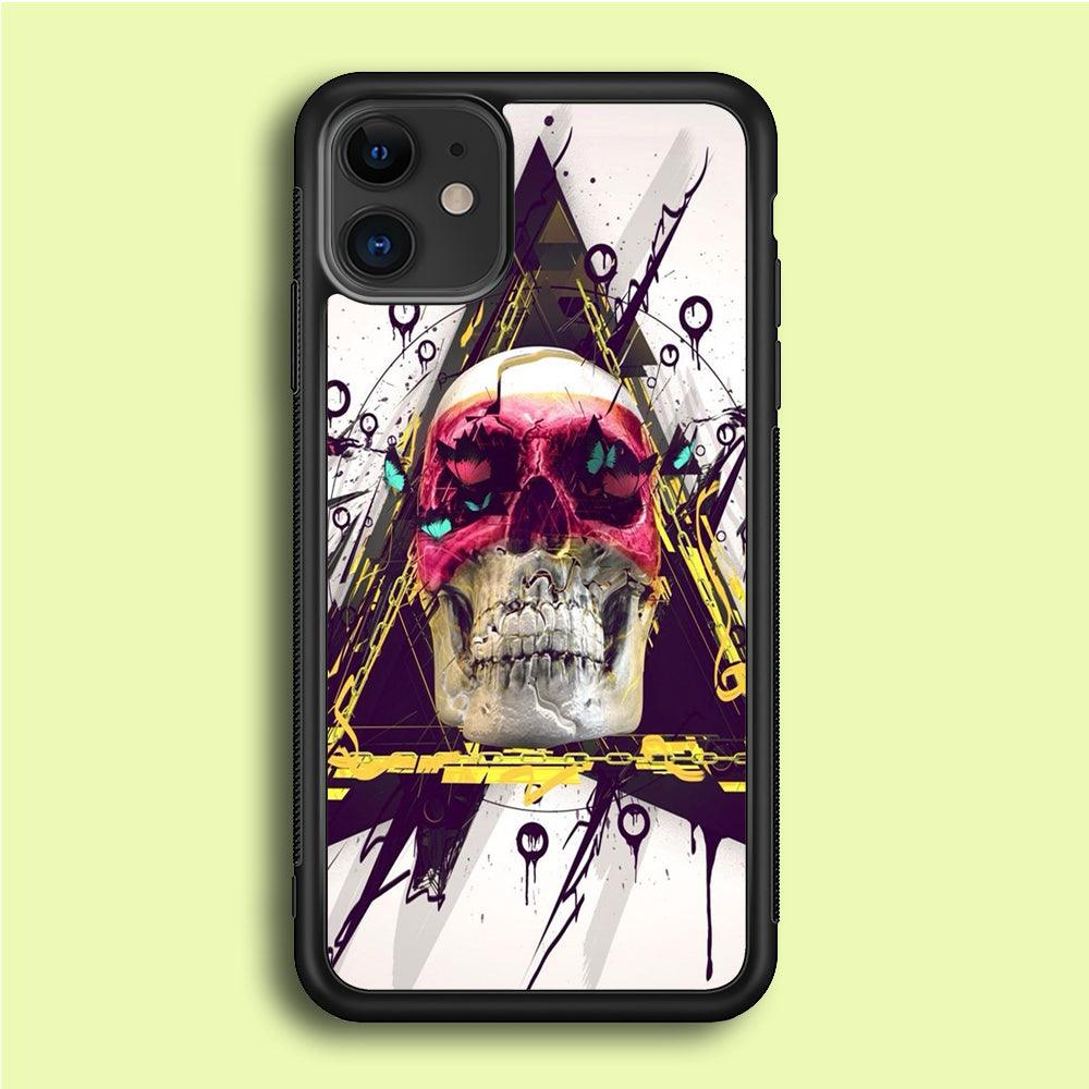 Skull Art 002 iPhone 12 Case-Rubber / Black (2D Case)-Xtracase