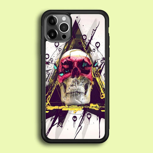 Skull Art 002 iPhone 12 Pro Case-Rubber / Black (2D Case)-Xtracase