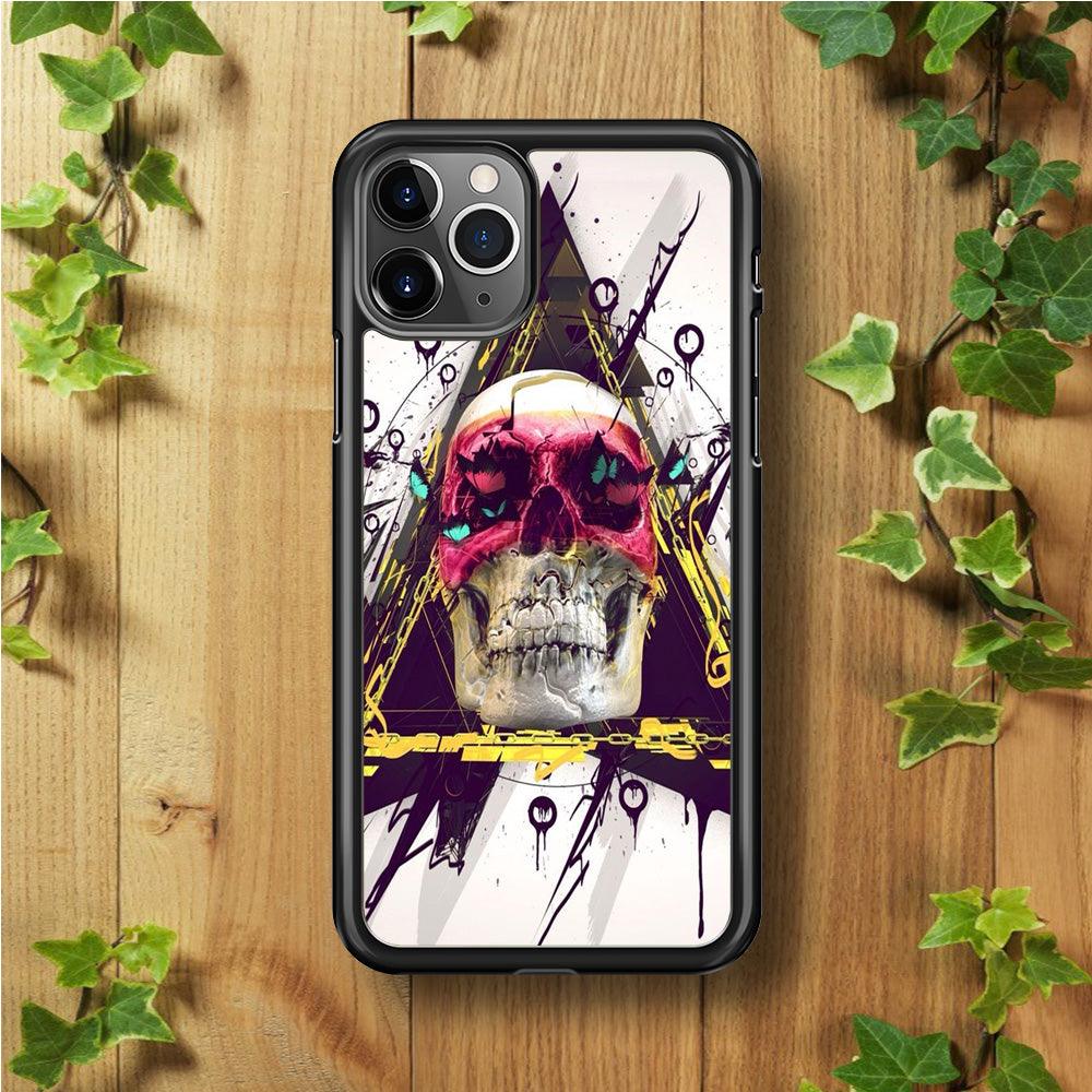 Skull Art 002 iPhone 11 Pro Max Case-Rubber / Black (2D Case)-Xtracase