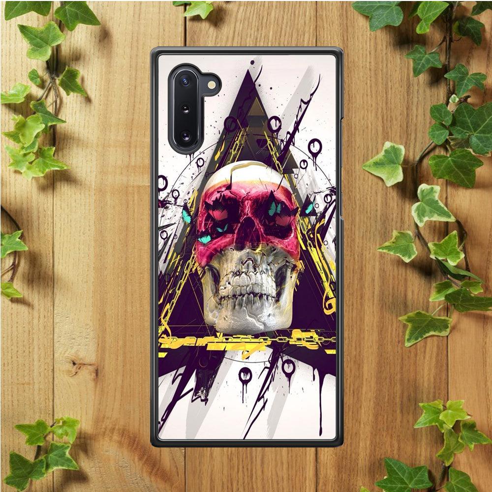 Skull Art 002 Samsung Galaxy Note 10 Case-Rubber / White (2D Case)-Xtracase