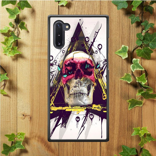 Skull Art 002 Samsung Galaxy Note 10 Case-Rubber / White (2D Case)-Xtracase