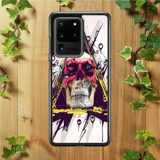Skull Art 002 Samsung Galaxy S20 Ultra Case-Rubber / Black (2D Case)-Xtracase