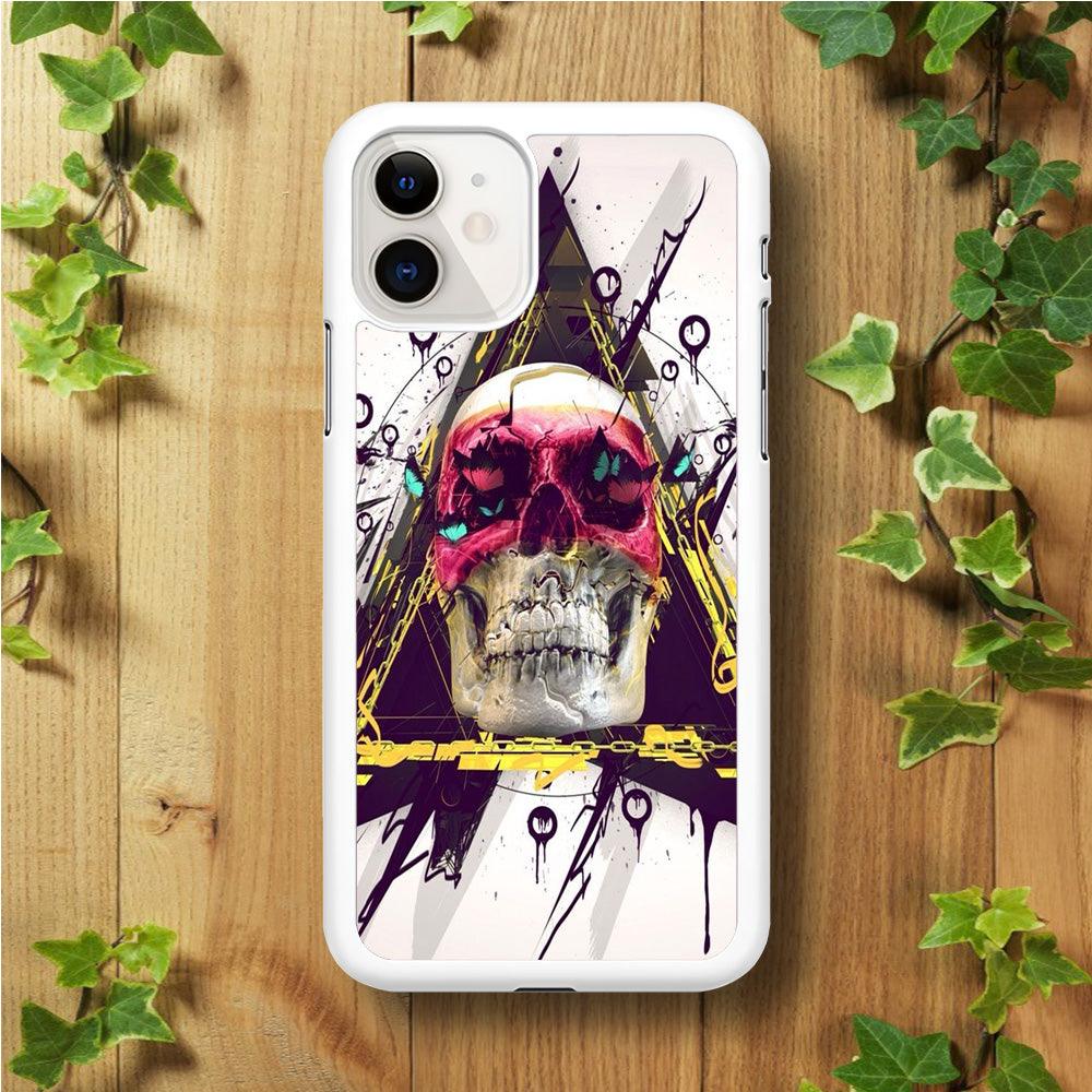 Skull Art 002 iPhone 11 Case-Rubber / White (2D Case)-Xtracase