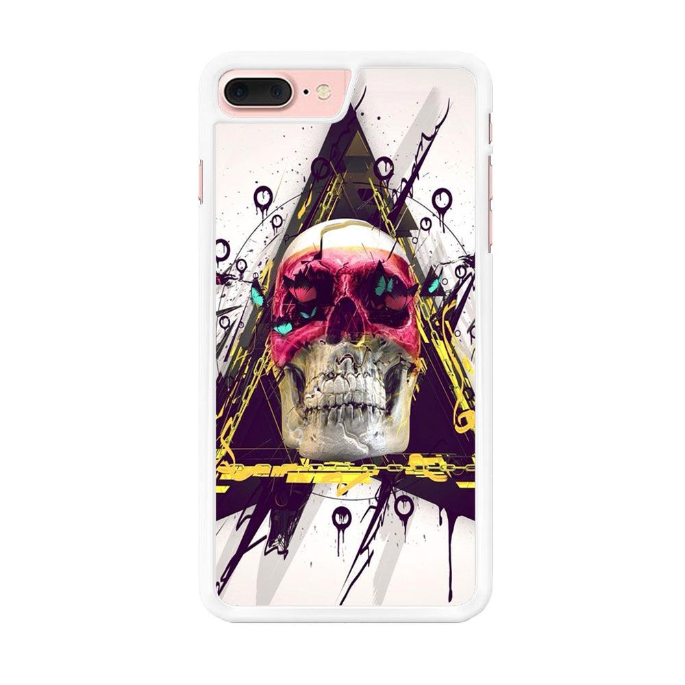 Skull Art 002 iPhone 8 Plus Case-Rubber / White (2D Case)-Xtracase