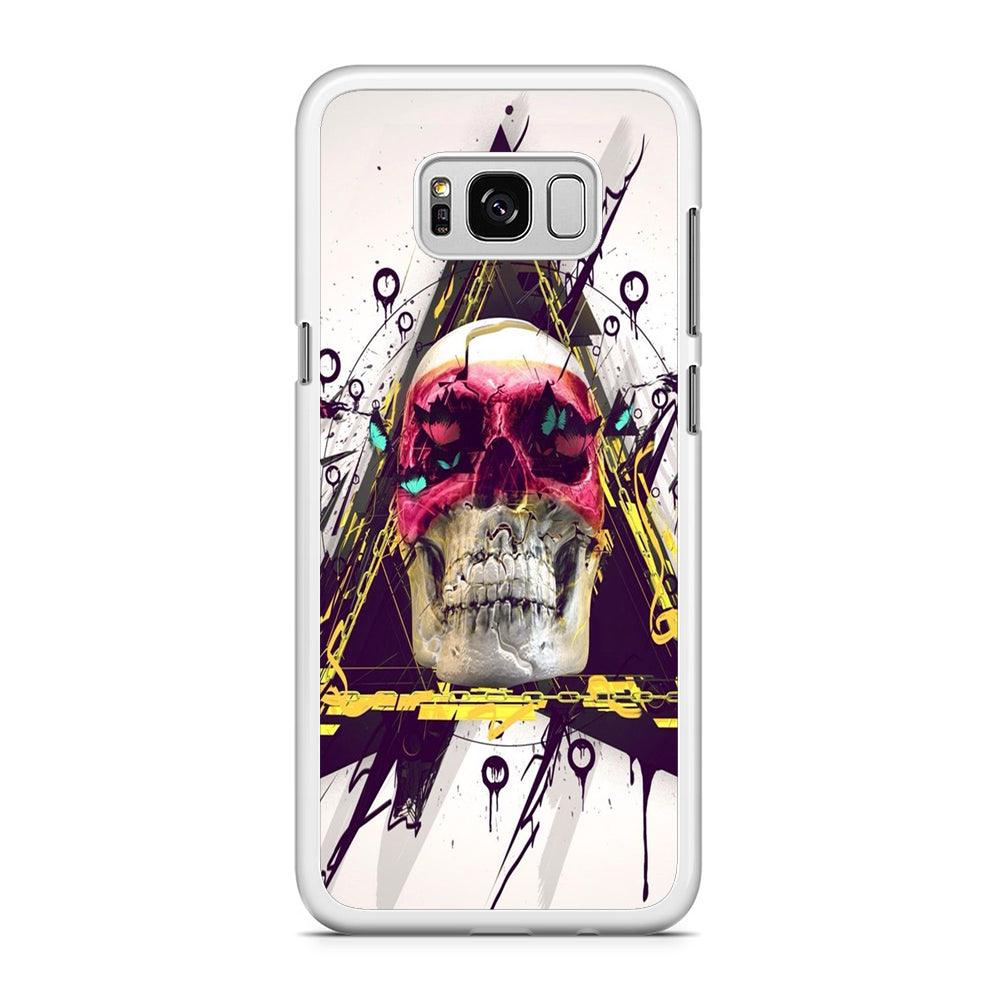 Skull Art 002 Samsung Galaxy S8 Plus Case-Rubber / White (2D Case)-Xtracase