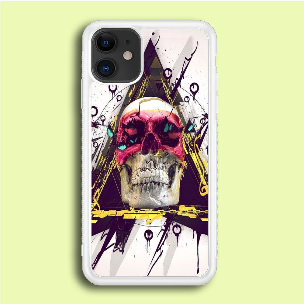 Skull Art 002 iPhone 12 Mini Case-Rubber / White (2D Case)-Xtracase