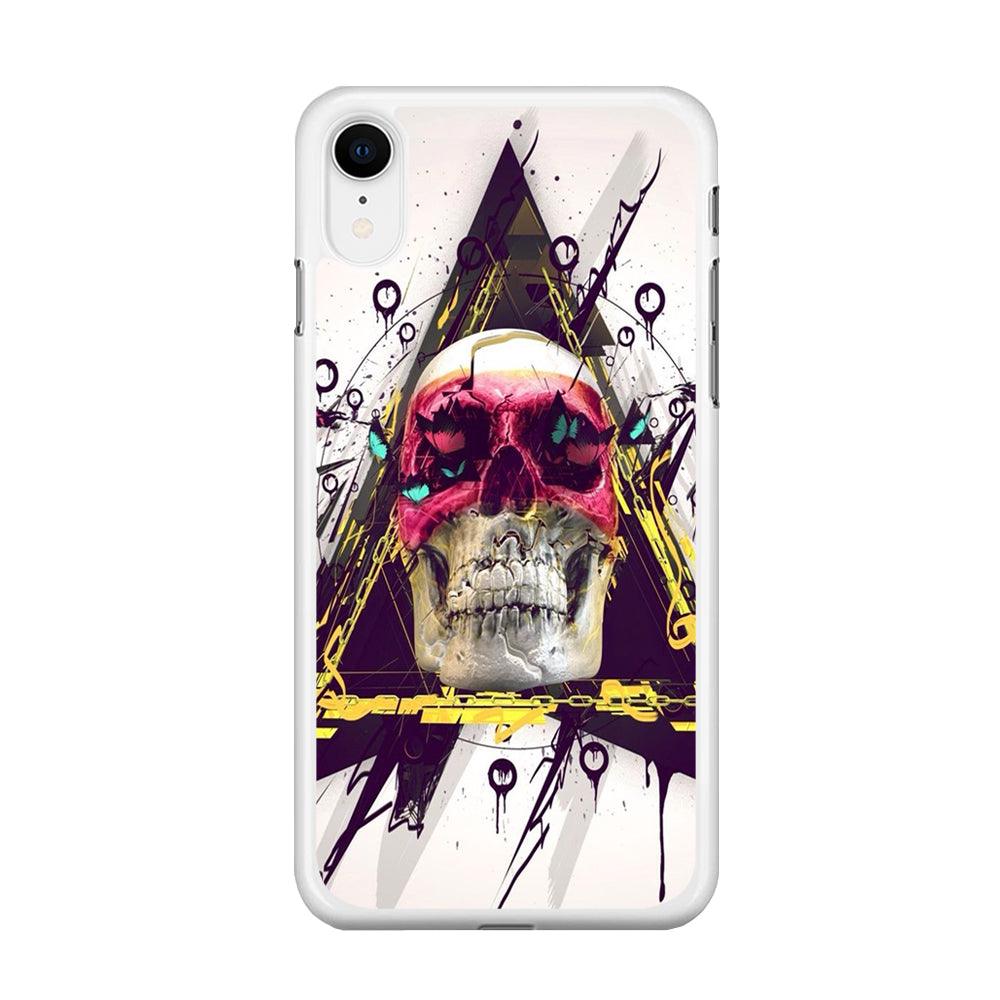 Skull Art 002 iPhone XR Case-Rubber / White (2D Case)-Xtracase