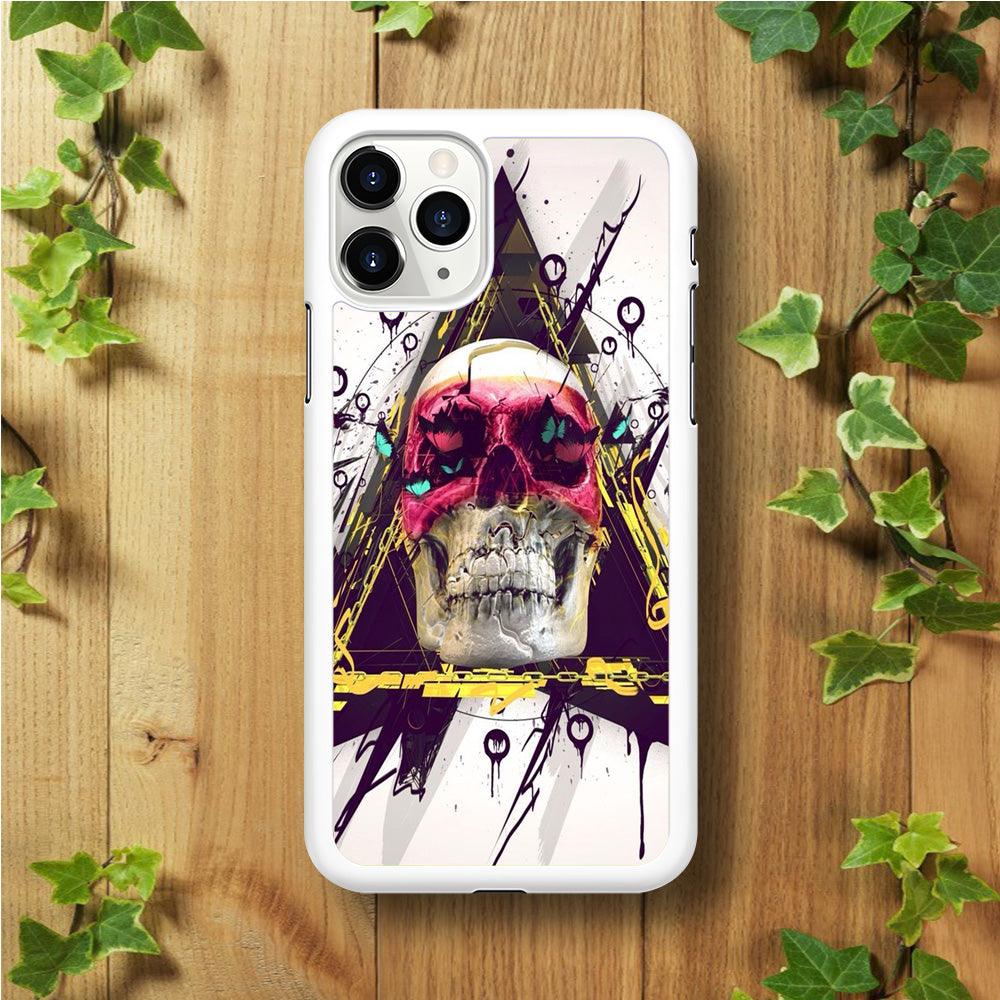 Skull Art 002 iPhone 11 Pro Max Case-Rubber / White (2D Case)-Xtracase