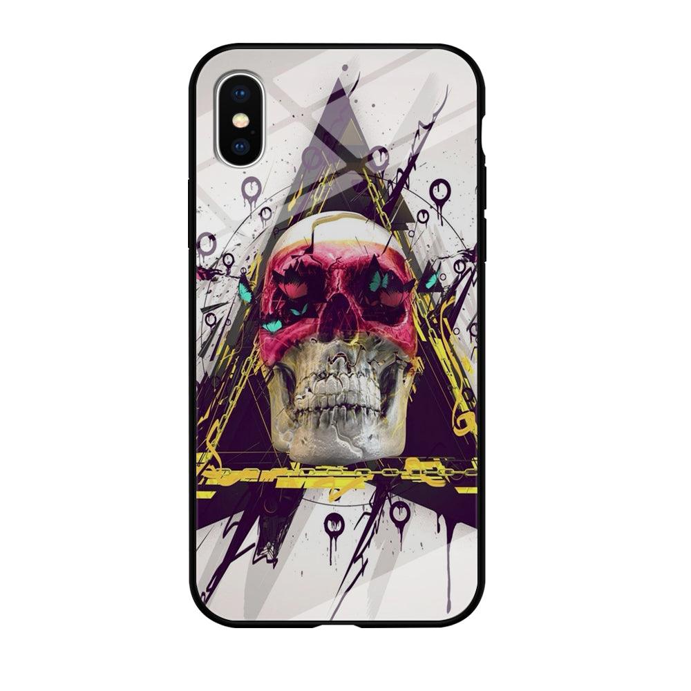 Skull Art 002 iPhone Xs Case-Tempered Glass Case-Xtracase