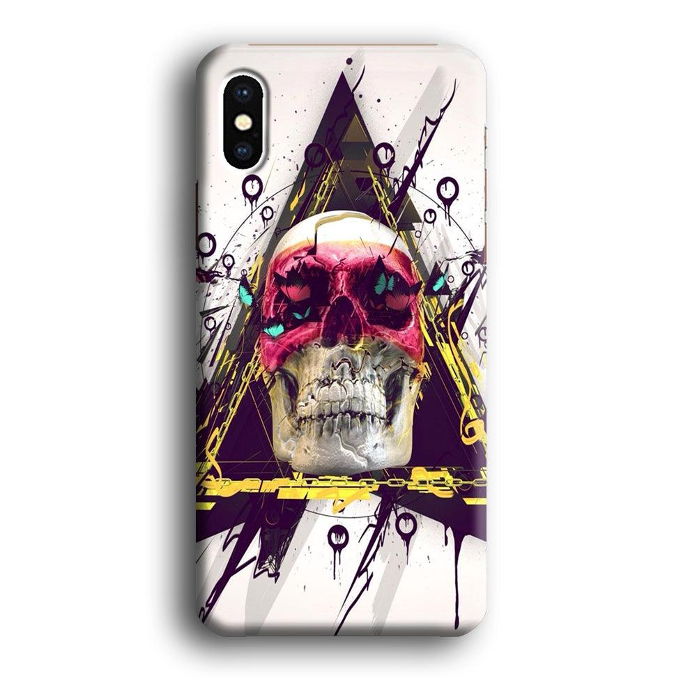 Skull Art 002 iPhone Xs Case-Plastic / Full Wrap (3D Case)-Xtracase