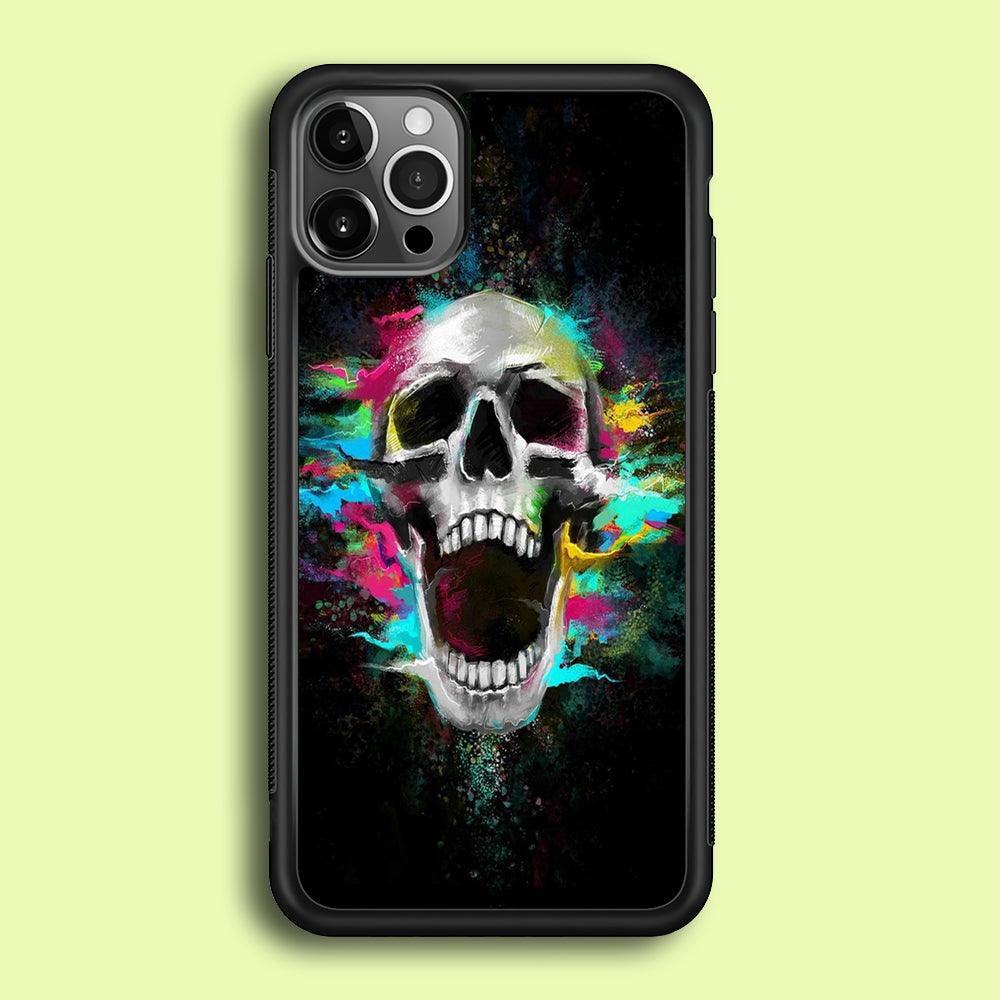 Skull Art 003 iPhone 12 Pro Case-Rubber / Black (2D Case)-Xtracase