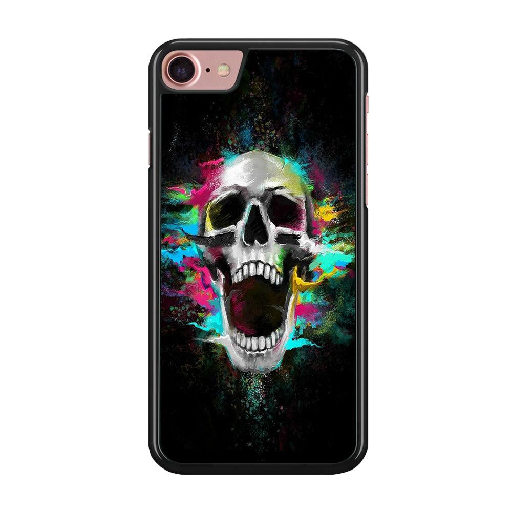 Skull Art 003 iPhone 7 Case-Rubber / Black (2D Case)-Xtracase