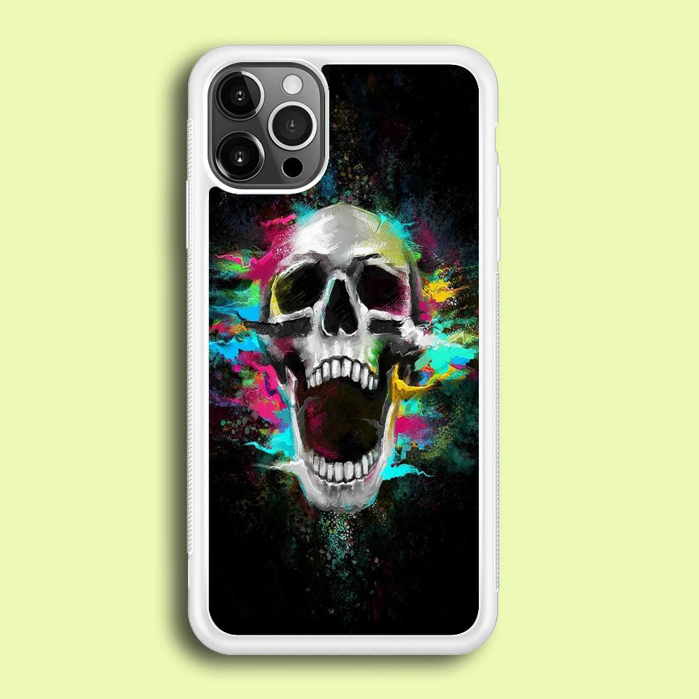 Skull Art 003 iPhone 12 Pro Case-Rubber / White (2D Case)-Xtracase