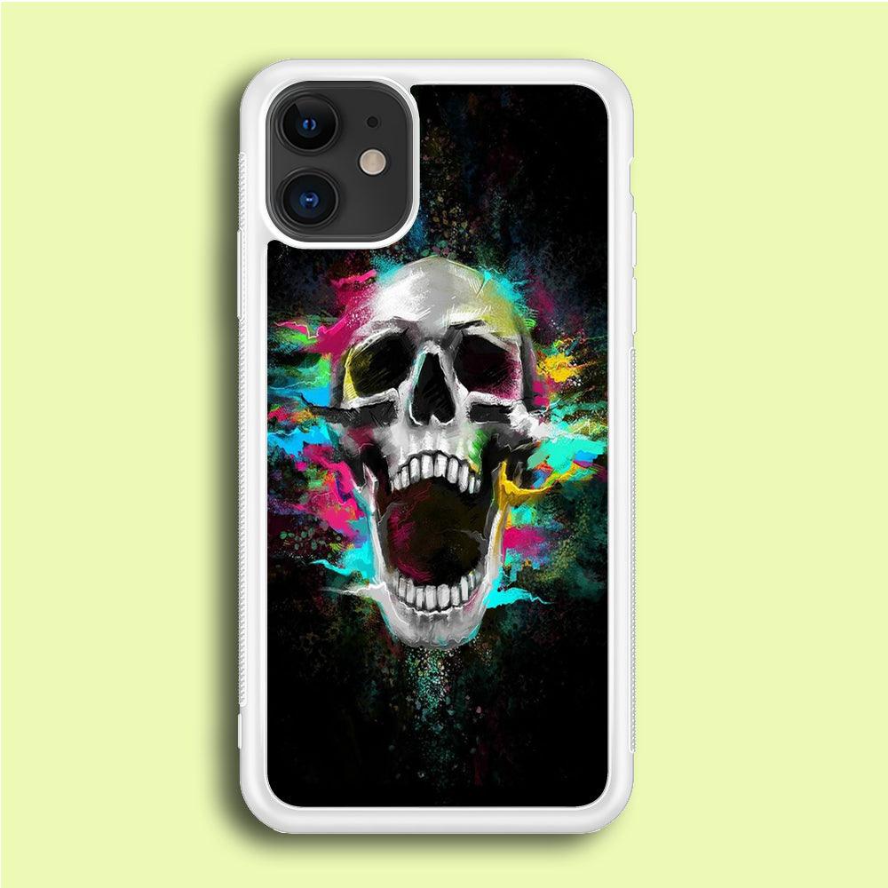 Skull Art 003 iPhone 12 Mini Case-Rubber / White (2D Case)-Xtracase