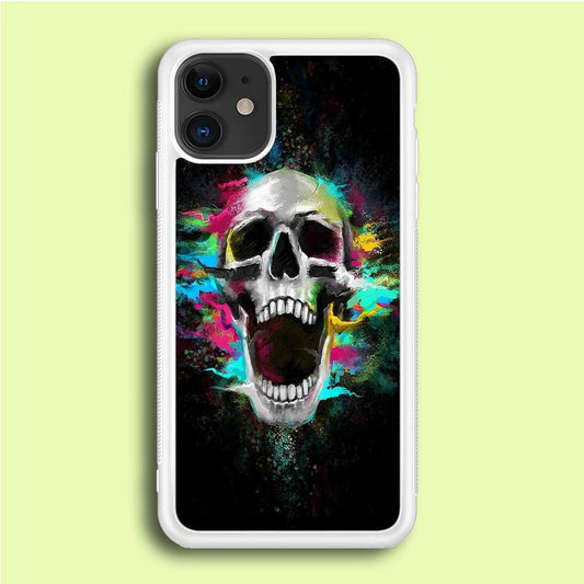 Skull Art 003 iPhone 12 Mini Case-Rubber / White (2D Case)-Xtracase