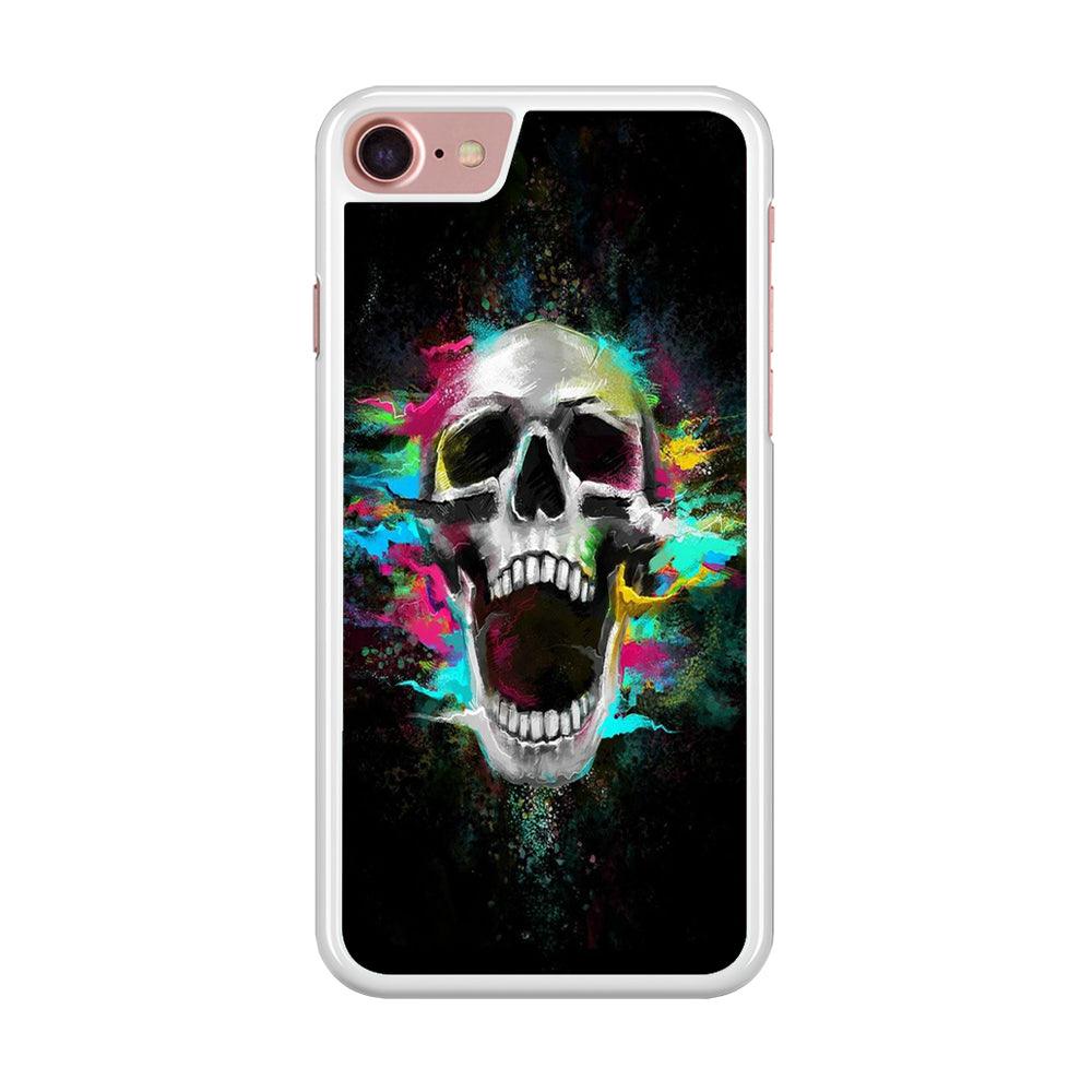 Skull Art 003 iPhone 8 Case-Rubber / White (2D Case)-Xtracase