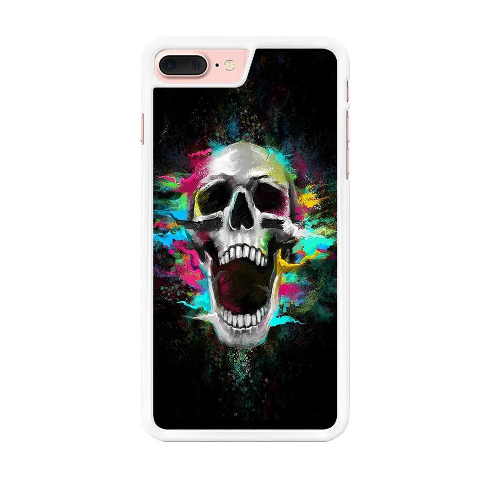 Skull Art 003 iPhone 7 Plus Case-Rubber / White (2D Case)-Xtracase